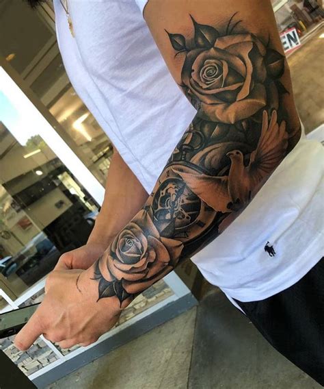 Half Sleeve Forearm Tattoos For Men Roses Best Tattoo Ideas