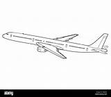 Boeing 757 Drawing Line Aircraft Stock Alamy sketch template