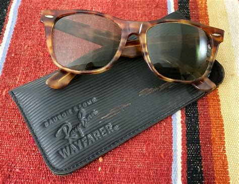 1980s bandl ray ban wayfarer ii tortoise shell sunglasses w original