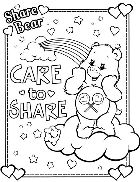share bear  bear coloring pages coloring books teddy bear