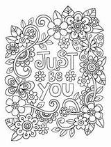 Coloring Pages Colouring Printable Books Adults Sheets Adult Inspirational Quotes Quote Mandala Simple Enough Am Color Girl Go Book Inspiring sketch template