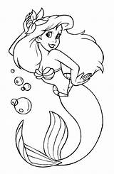 Ariel Coloring Pages Little Mermaid Printable Kleurplaat Cartoon Colouring Kids Print Color Disney sketch template