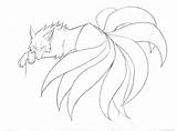 Fox Nine Coloring Kitsune Drawing Pages Tailed Naruto Sketch Tattoo Anime Drawings Tail Tails Cute Animal Draw Japanese Sketches Getdrawings sketch template