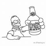 Homer Beer Bottle Simpson Duff Drawing Draw Simpsons Drawings Easy Getdrawings Step Paintingvalley Sketchok sketch template
