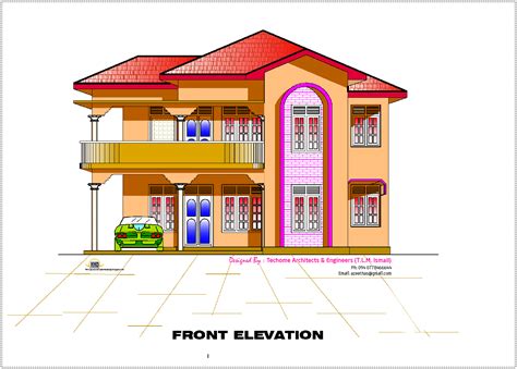 elevation  floor plan   sqfeet house design plans