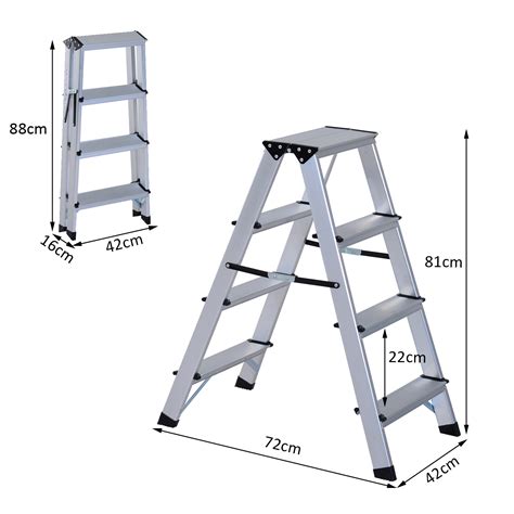 foldable aluminum ladder  type multi functional folding step platform  sizes ebay