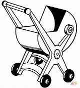 Kinderwagen Kleurplaat Stroller Carriage sketch template