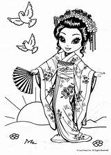 Coloring Pages Lisa Frank Chinese Geisha China Girl Printable Great Print Wall Drawing Colouring Girls Color Adult Kids Books Sheets sketch template