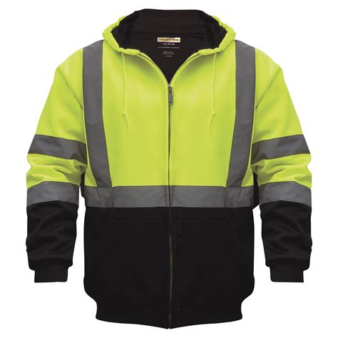 Utility Pro Men S Class 3 High Visibility Hooded Zip Up
