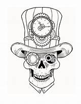 Steampunk Coloring Drawing Pages Skull Tattoo Adult Book Cat Ru Skulls Choose Board Halloween Color Gothic Fashion High sketch template