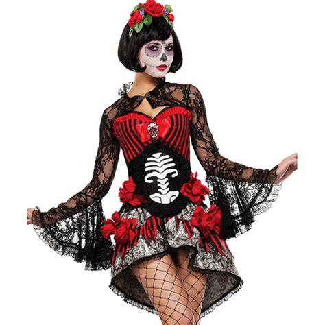 high quality ghost bride costume sexy horrorn skull
