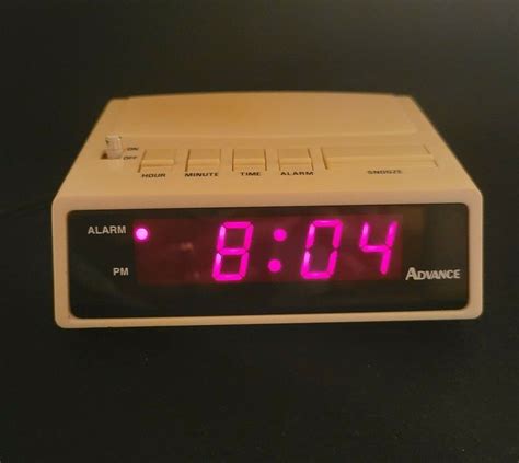 advance digital alarm clock model  white red display vintage tested works ebay
