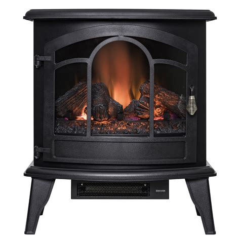 akdy fp  freestanding portable electric fireplace black  flames remote logs heater