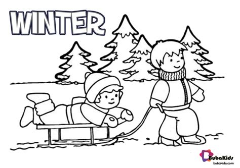 printable winter coloring page bubakidscom