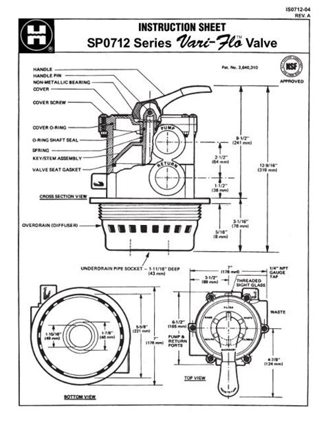 hayward sp series vari flo valve instruction sheet