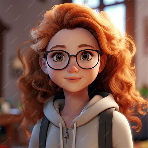 Premium Ai Image Cute Disney Pixar Style Illustration Of A Girl With