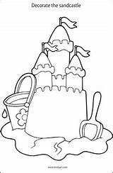 Coloring Pages Sandcastle Printable Colouring Summer Drawing Beach Kids Color Castle Sand Sheets Activities Preschool Ocean Cool Themes sketch template