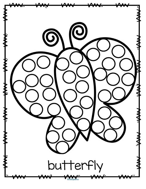 printable dot marker templates  butterfly   dot art