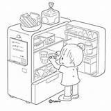 Para Refrigerator El Coloring Colorear Refrigerador Abriendo Dibujos Imagenes Pages Opening Picasa Nina Clipart Infantil sketch template