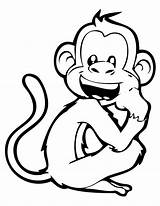 Coloring Monkey Smiling Pages sketch template