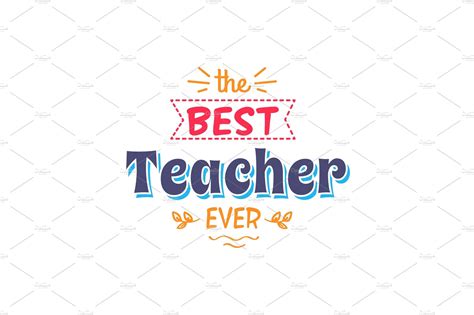 teacher  inscription  pre designed vector graphics