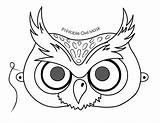 Coloring Mask Pages Printable Kids Owl sketch template