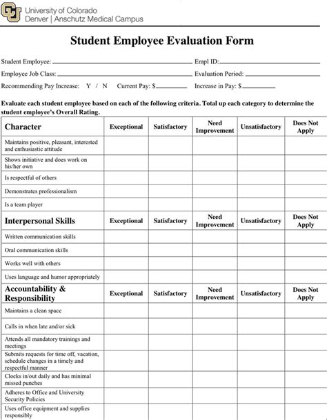 student evaluation template  template downloadcustomize  print