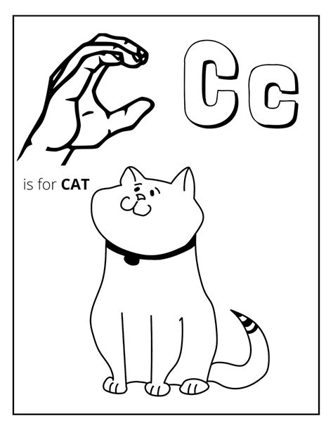 sign language coloring pages alphabet etsy