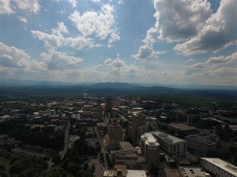downtown asheville aerial photography airplane view aerial