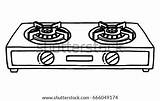 Gas Stove Drawing Sketch Stoves Cartoon Coloring Oven Drawn Background Vector Hand Illustration Style Stock Isolated Pic Shutterstock Logo Front sketch template