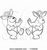Jackalope Dancing Couple Coloring Clipart Cartoon Cory Thoman Outlined Vector Presenting Romantic Rose 2021 sketch template