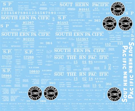 D156 – Southern Pacific G 50 15 16 18 20 22 23 Gs Gondola Decals