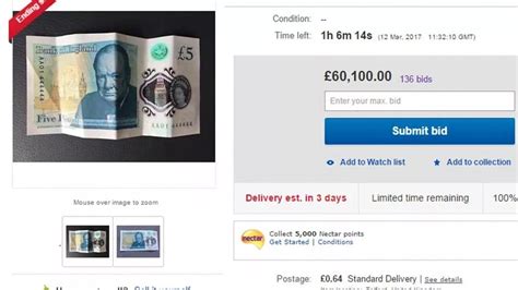 rare plastic  note sells      ebay  market  unusual fivers spirals