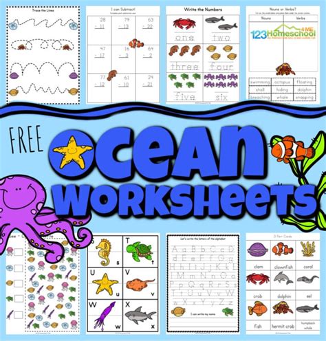 printable ocean worksheets  kids kind