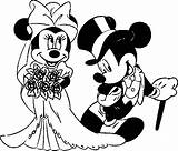 Coloring Wedding Pages Disney Minnie Mickey Popular sketch template