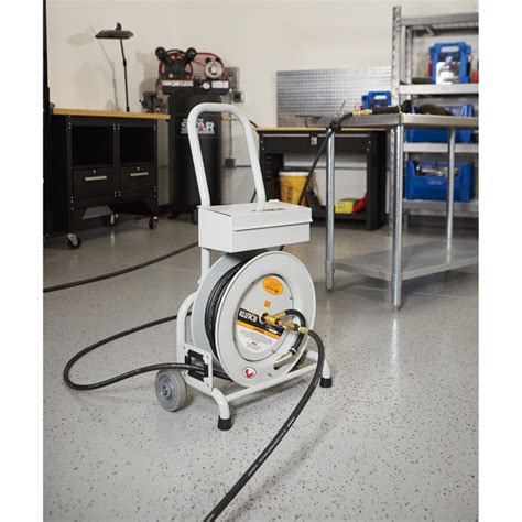 Klutch Portable Air Hose Reel Cart — With 3 8in X 50ft