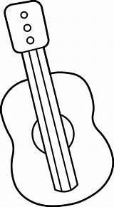 Guitar Clipart Clip Outline Coloring Printable Guitars Library Ukulele Musical Instrument Cliparts Acoustic Border Cute Strings Mini Delusion Kids Line sketch template