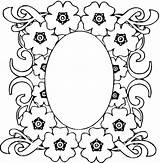 Coloring Pages Frame Flower Printable Frames Flowers Mirror Border Borders Mirrow Oval Vector Silhouette Medallion Color Bos Getdrawings Scroll Instagram sketch template