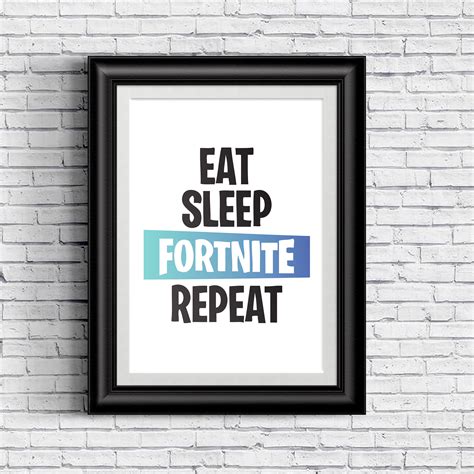 eat sleep fortnite repeat print poster etsy