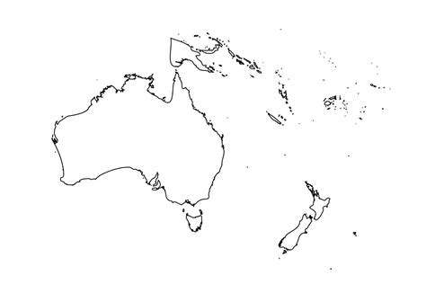 outline simple map  oceania  vector art  vecteezy