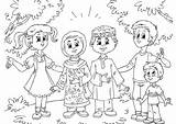 Coloriage Musulman Avec Enfants Occidentales Dessin sketch template