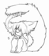 Lineart Scared Furry Use Base Little Deviantart Pages Coloring Template Anime Cat Girl Drawings Fantasy Adult Sketch sketch template