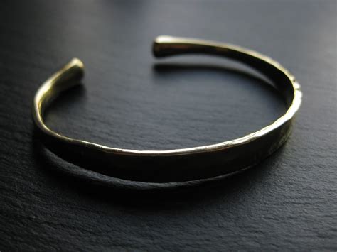 hammered solid brass cuff bracelet unisex bracelet gold ethnic