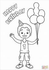 Coloring Birthday Boy Happy Pages Printable sketch template
