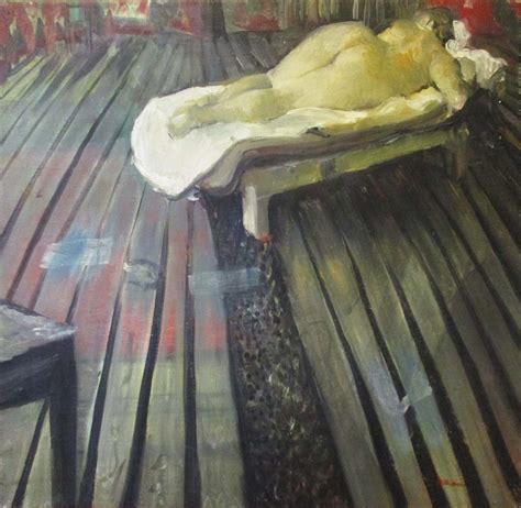 J J Williams Nude Lying On A Couch Oil On Canvas 61cm