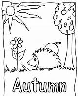 Autumn Coloring Hedgehog Print Colour Apple Colouring Topcoloringpages Carrying sketch template