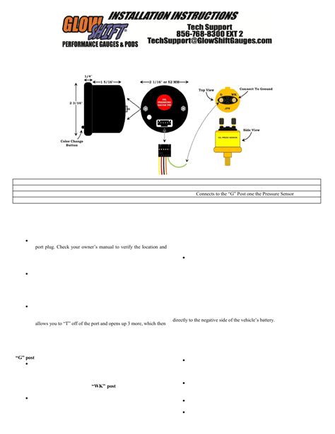 glowshift oil pressure gauge wiring diagram