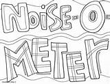 Noise Classroom Levels Meter Coloring Parent Communication Chart Colouring sketch template