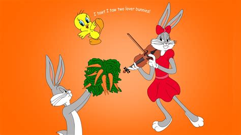 looney tunes bugs bunny honey bunny and tweety violin classical music wallpaper hd 1920x1080