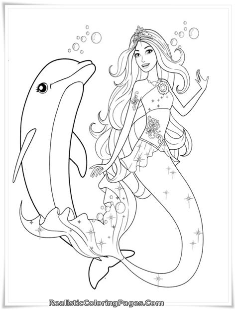 barbie   mermaid tale printable girl coloring sheet realistic